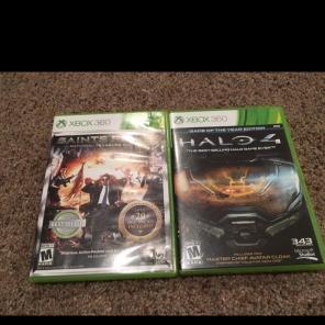 Saints Row 4 and Halo 4 for Xbox 360.