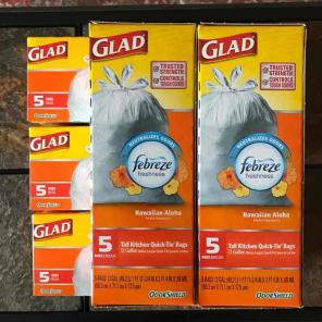 Glad trash bags.
