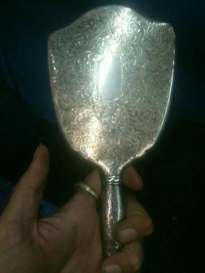 1920s Birks sterling silver hand mirror