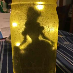 Beauty and the beast centerpiece lantern
