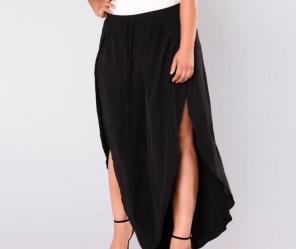 Black Slit Pants