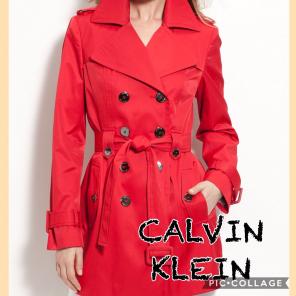Calvin Klein Red Double Breasted Coat