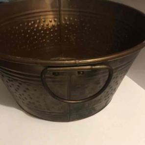 Vintage Copper Colored Metal Bucket 15"