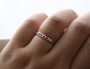 Sterling Silver Cut Out Hearts Cute Ring