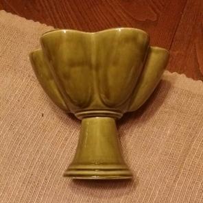 Retro 70s planter green vase dish