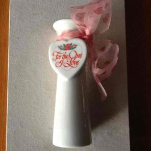 FOR THE ONE I LOVE Vase w/ hearts ribbon