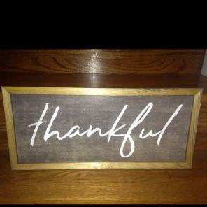 Wooden Thankful Sign