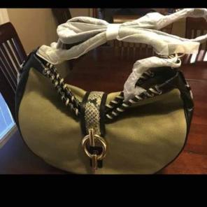 New DVF snake skin stitched hobo bag