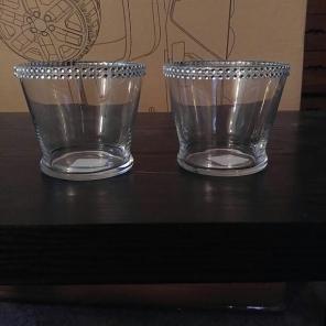 2 silver bling vases.