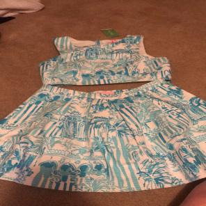 Melody Crop Top and Pleated Skirt Set