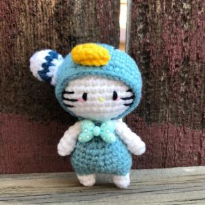 Kitty bag charms key chain crocheted