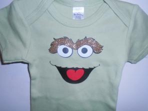 oscar the grouch face onesie