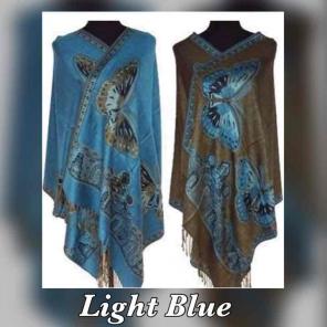 Light Blue Pashmina Reversible Shawl