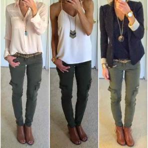 Express Olive Green Cargo Skinny Jeans