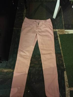Pink midrise denim pants