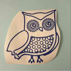 Royal Blue Owl Decal