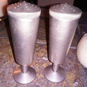 Vintage stainless steel salt & pepper