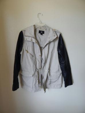 Faux leather utility jacket