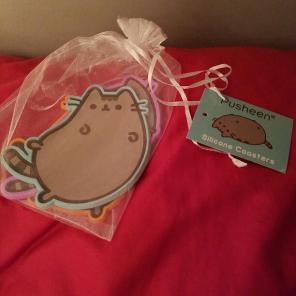 3 pusheen silicone coasters