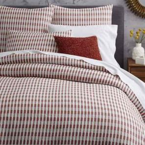 West Elm Red Ladder Pattern Duvet New