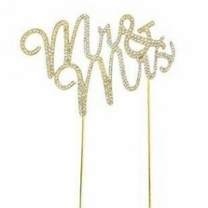 Mr&Mrs Rhinestone Wedding Cake Topper
