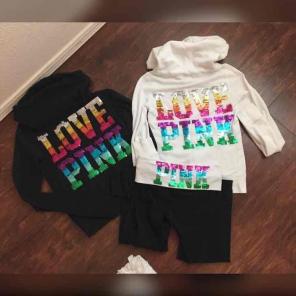 VS Pink Rare Rainbow Bling set XS hoodie