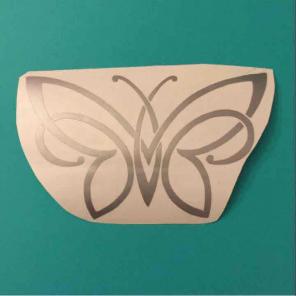 Silver Butterfly Decal