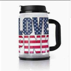 New Light Up Chug Mug VS Pink USA Flag