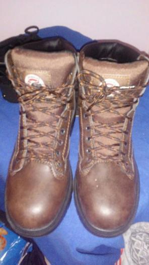 Real leather steel toe boots