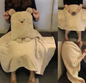 Bear With Blanket Travel Pillow