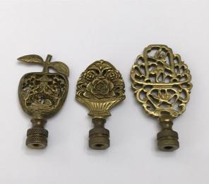 Antique Finial Lamp Top Lot Brass Ornate