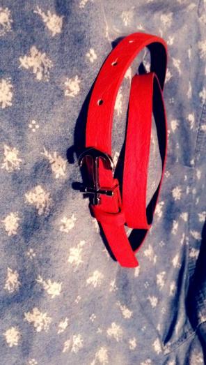 Red Skinny Belt