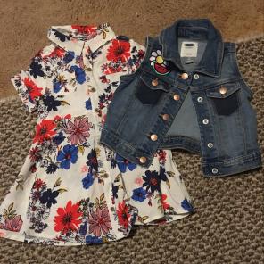 Brand New Old Navy Dress And Jean Vest
