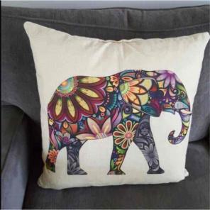 Floral Elephant throw pillow cover
