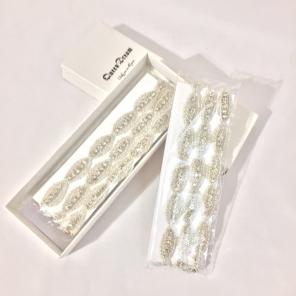 QueenDream Silver Beaded Rhinestone 2Pk
