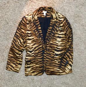 Chico's Tiger Stripe Blazer Jacket Sz 3