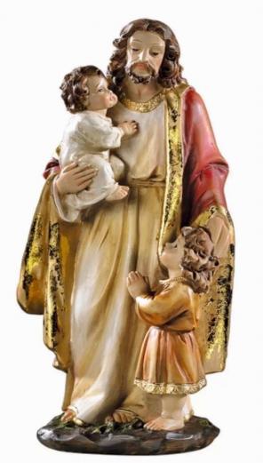 Statue Jesus With Little Children 8"