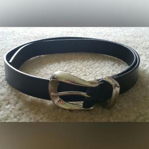 Black leather belt, M/L
