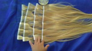 Skin weft tape adhesive hair extensions