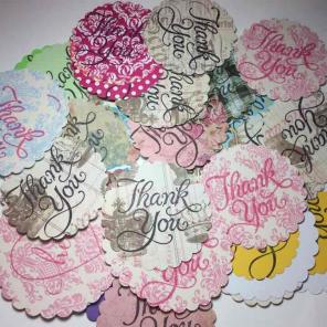 Scalloped huge lot thank you cards