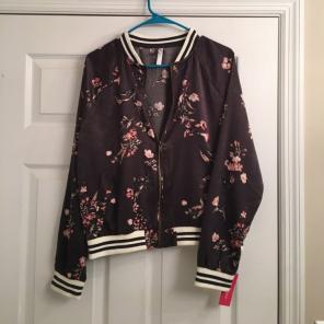 Xhilaration Floral Bomber Jacket