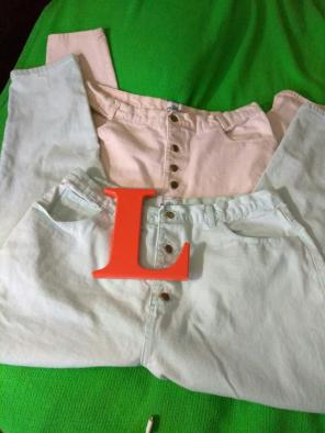 Woman's palmettos pink and blue jeans