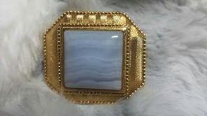 Vintage lacy agate brooch