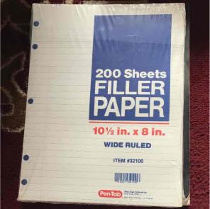 Wide Ruled Looseleaf Paper