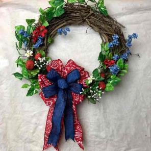 Strawberry 4th of July Wreath Patriotic
