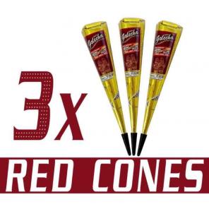 3 X QUALITY DARK RED HENNA CONES BUNDLE