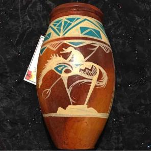 Hand painted Galvan Vase