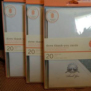 Martha Stewart dove thank you cards