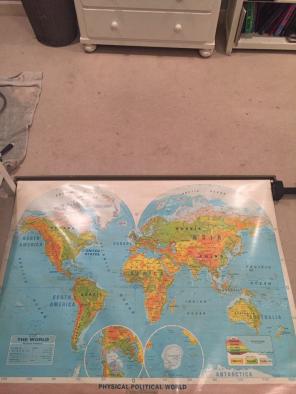 Nystrom Roll Up World Map Vintage