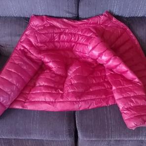 Red bubble coat
